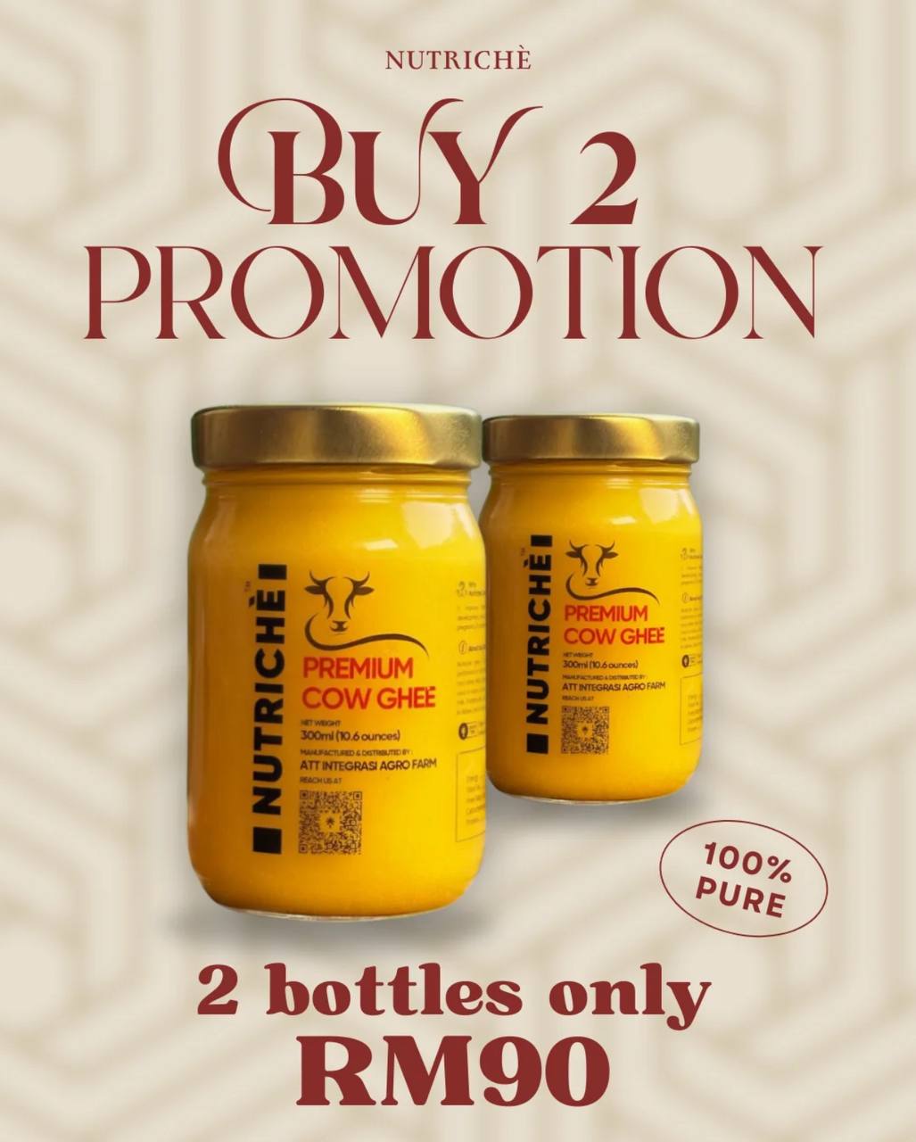 Nutriche Ghee (Promotion Pack)| Buy 2 for RM 90 Milk Diary